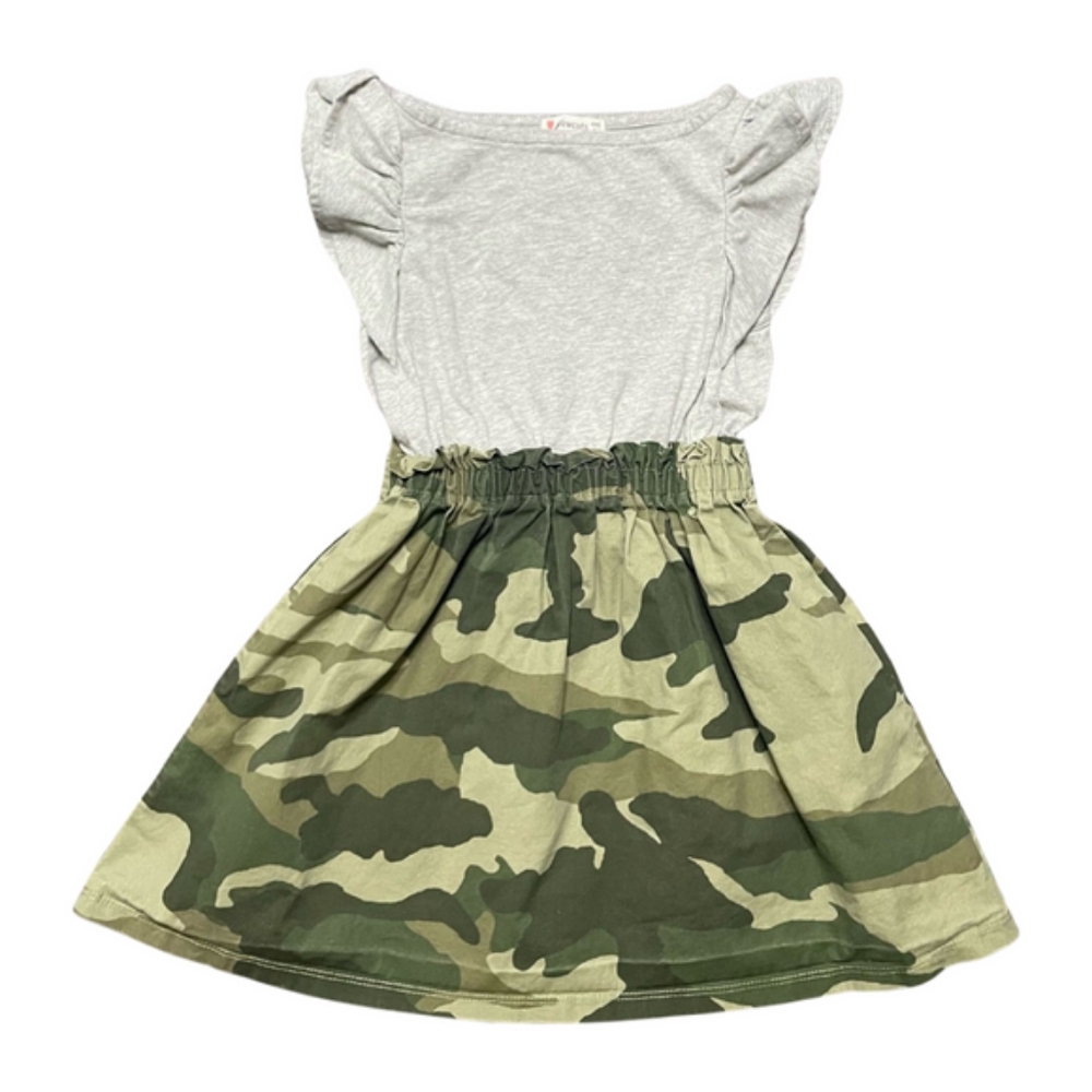 Crewcuts Camo Ruffle Sleeve Dress Size 6